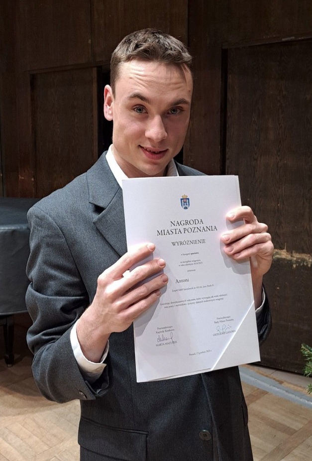 Antoni Dworczak - zdobywca nagrody prezydenta miasta Poznania.